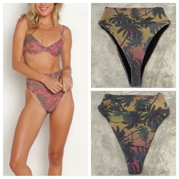 New! Beach Riot highway bottom in hibiscus shine sparkle glitter 10019 - Picture 1 of 9